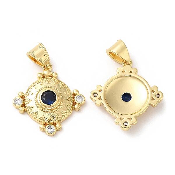 Brass Micro Pave Cubic Zirconia Pendants