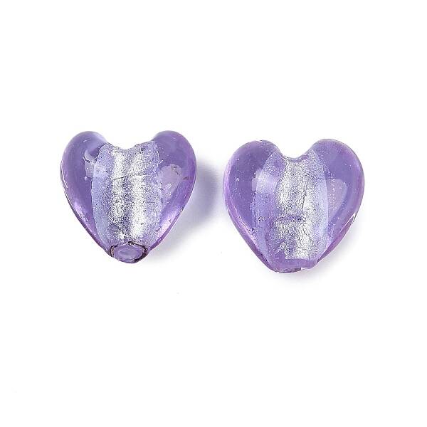 Handmade Silver Foil Lampwork Glass Beads