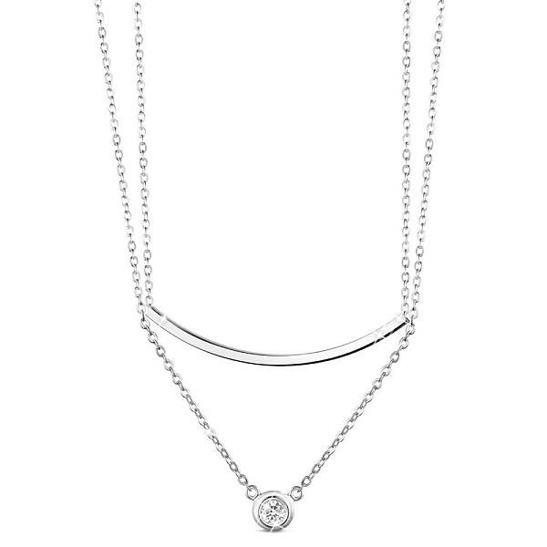 Rhodium Plated 925 Sterling Silver Tiered Necklaces