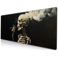 The Smoking Skull Desk Mat Desk Pad, Large Gaming Mouse Pad, Office Keyboard Pad, Non-slip Computer Mat, Gift for Teen/Boyfr...