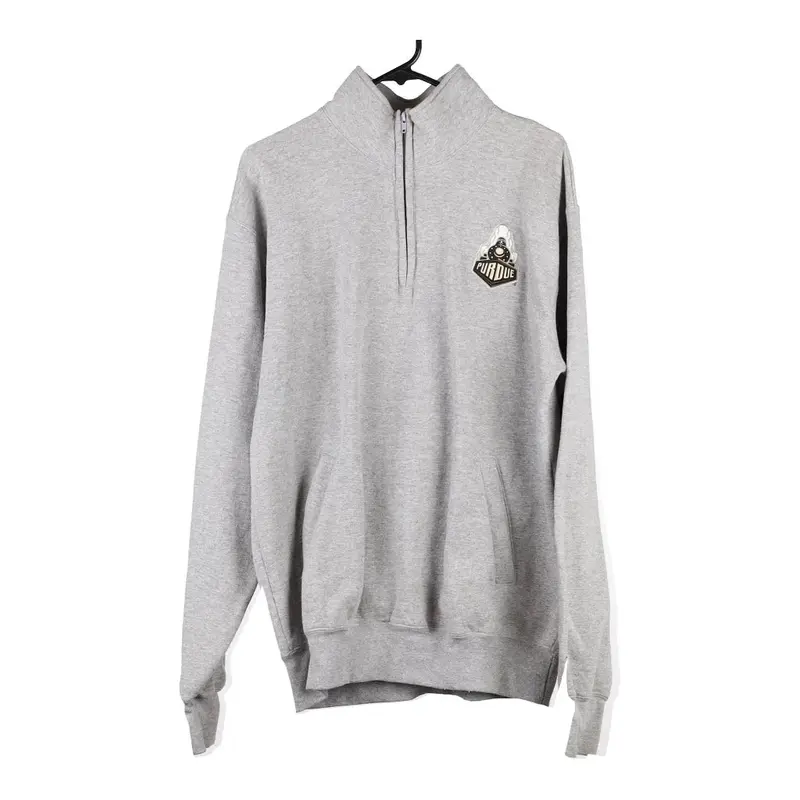 Champion 1/4 Zip - Large Grey Cotton Blend