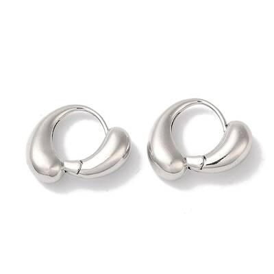 Teardrop Brass Hoop Earrings for Women