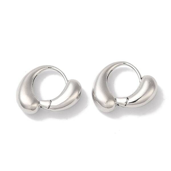 Teardrop Brass Hoop Earrings for Women