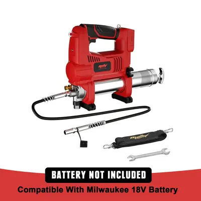 Mellif Power Grease Gun Compatible with Milwaukee 18V Battery (Tool ONLY), 10,000 PSI, Brushless Motor, 5 Variable Speed, 14 ...