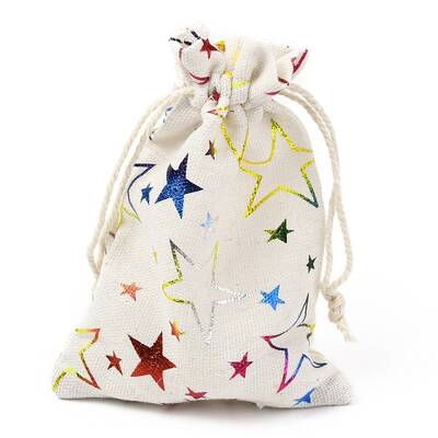Christmas Theme Cotton Fabric Cloth Bag