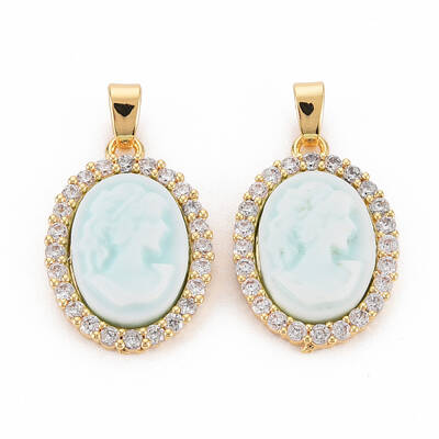 Brass Lilac Cubic Zirconia Pendants