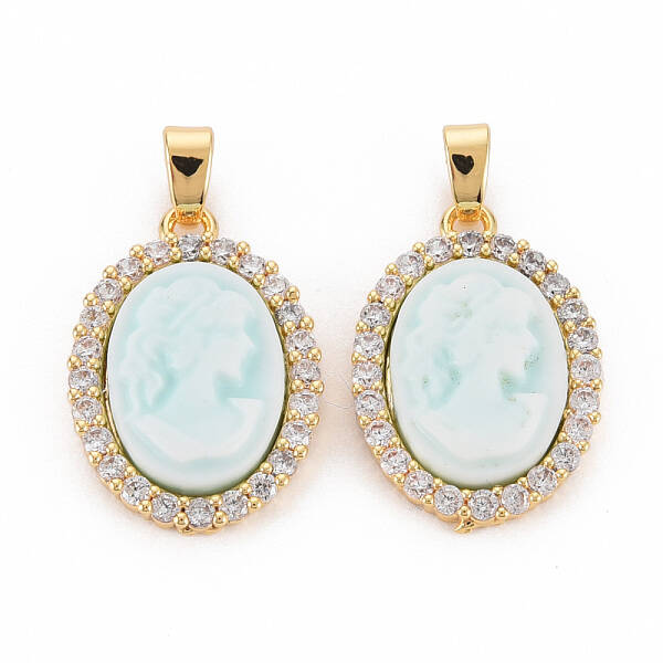 Brass Lilac Cubic Zirconia Pendants