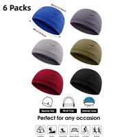 6 Pack Men Skull Caps Fit For 20.5-23.5 inches head circumference, Cotton Beanies Sleep Hats Multifunctional Helmet Liner Cap...