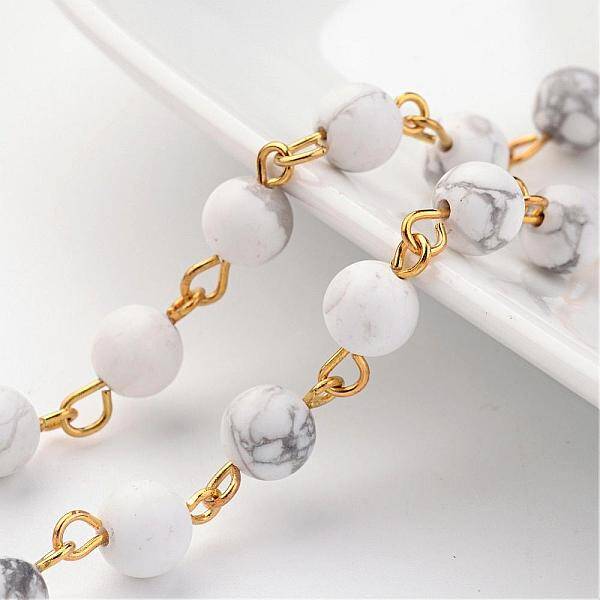 Handmade Natural Howlite Beaded Chains
