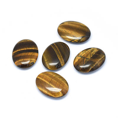 Natural Tiger Eye Oval Palm Stone