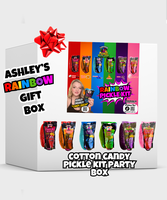 Rainbow Cotton Candy Pickle Kit Food Crush x Ashleydashley10 Candy Queen -6 Flavors: Grape, Cotton Candy, Chamoy, Blue Raz, T...
