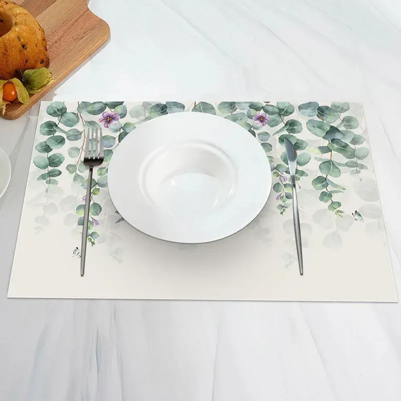 Hanging Floral Leaf Spring Dining Set Of 4 Placemats - Aperturee