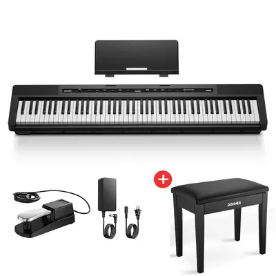Donner DEP-16 88 Key Weighted Portable Digital Piano for Beginner - Portable Piano / Piano+Bench