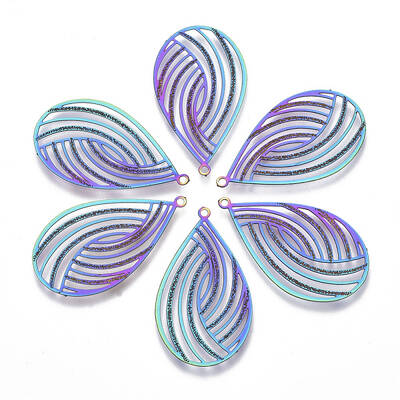 Ion Plating(IP) 304 Stainless Steel Filigree Pendants