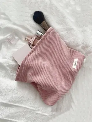 1 Piece Minimalist Casual Plain Cosmetic Makeup Bag, Portable Large Capacity Travel Toiletry Bag, Zipper Makeup Organizer Pou...