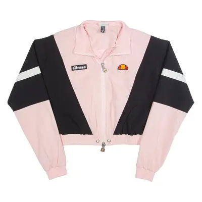 ELLESSE Cropped Womens Bomber Jacket Pink UK 12