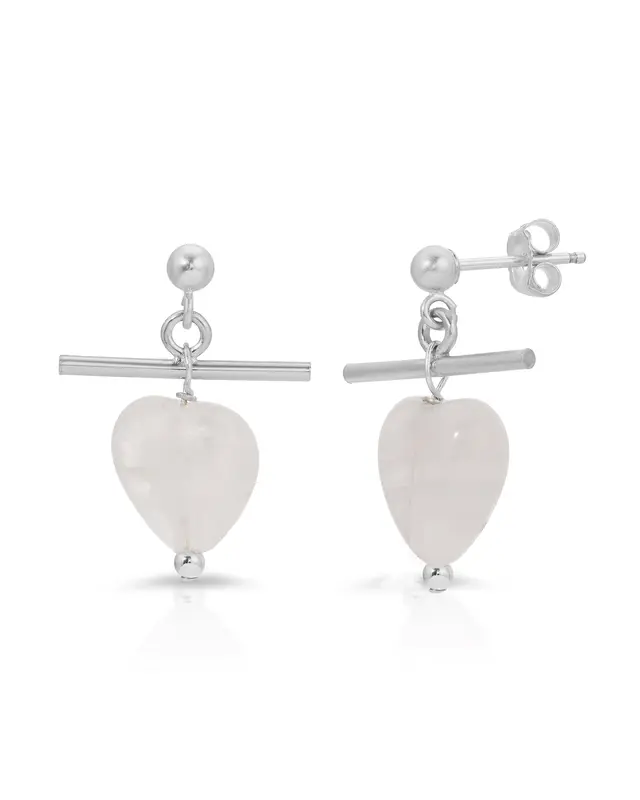 Amada Earrings | Color: Grey | Metal Color: Silver
