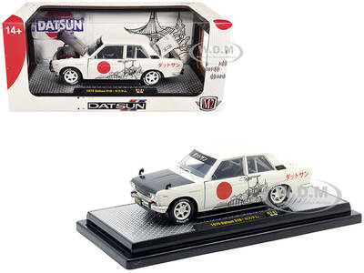 1970 Datsun 510 Light Gray with Japanese Graphics Limited Edition to 4050 pieces Worldwide 1/24 Diecast Model Car by M2 Machi...