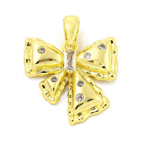 Brass Micro Pave Clear Cubic Zirconia Pendants