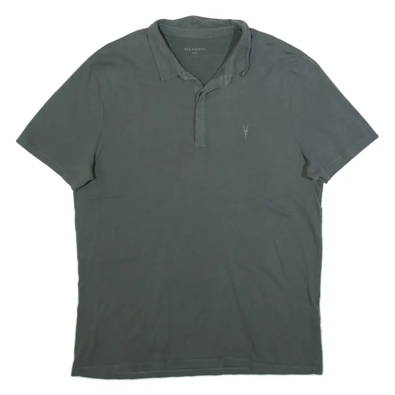 ALL SAINTS Mens Polo Shirt Grey L