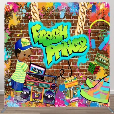 Fresh Prince Wall Fabric Backdrop Cover for Baby Shower - Aperturee
