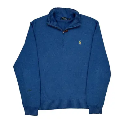 Polo Ralph Lauren 1/4 Zip - XL Blue Cotton Blend