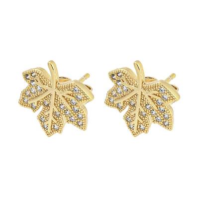 Brass Micro Pave Cubic Zirconia Ear Studs