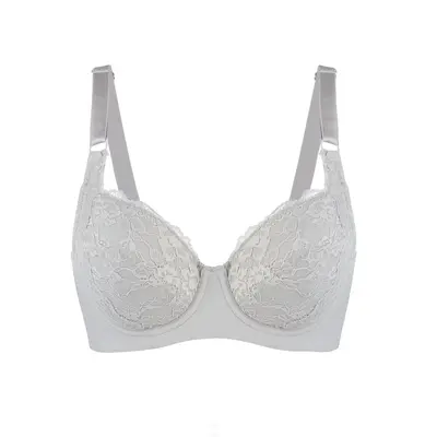 Mercury - Lace Silk & Organic Cotton Plunge Bra | Size: 36DD