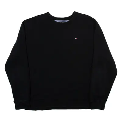 TOMMY HILFIGER Mens Sweatshirt Black Crew Neck 2XL