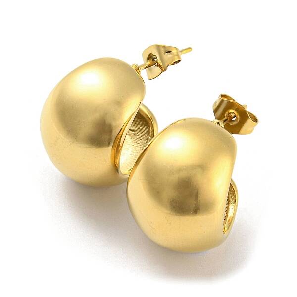 Ion Plating(IP) 304 Stainless Steel Round Stud Earrings