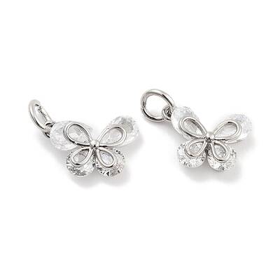 Brass Micro Pave Cubic Zirconia Pendants