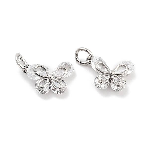 Brass Micro Pave Cubic Zirconia Pendants