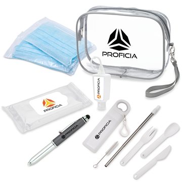 100 Custom Back to Work I 7pc PPE Essentials Set - Sanitizing Kit ...