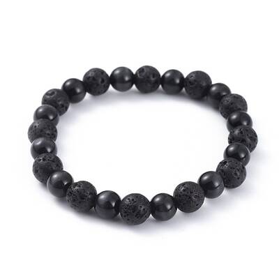 Natural Lava Rock Stretch Bracelets