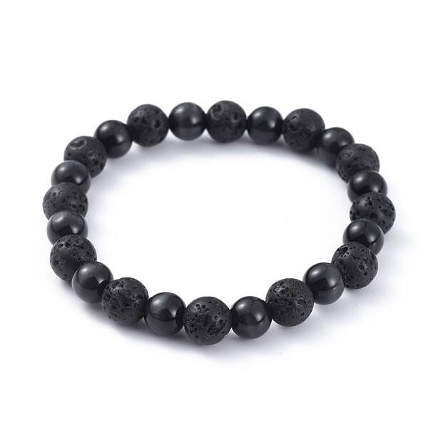 Natural Lava Rock Stretch Bracelets
