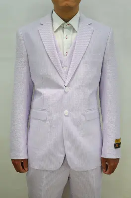 Seersucker-2BV Lavender - Mens Modern Fit Suit