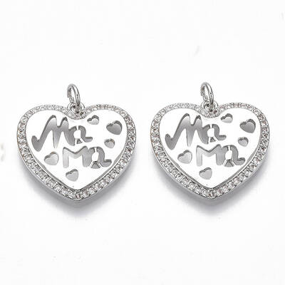 Brass Micro Pave Clear Cubic Zirconia Pendants