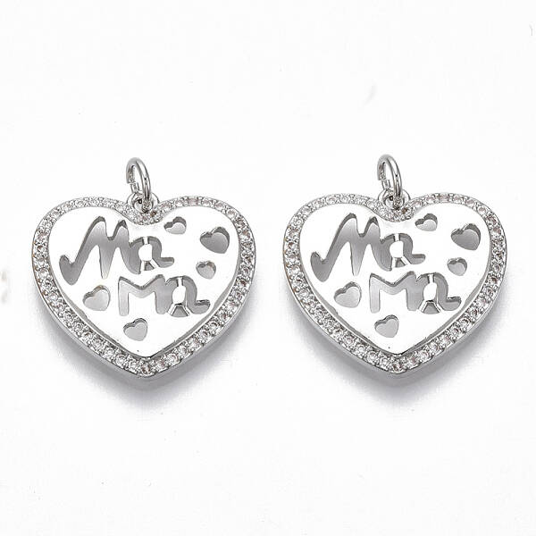 Brass Micro Pave Clear Cubic Zirconia Pendants