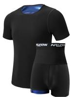 Men's Tee & Shorts Sauna Suit Set, Tracksuits, Tight Fit Crew Neck Short Sleeve T-shirt & Shorts, Sporty Breathable Comfy Top...