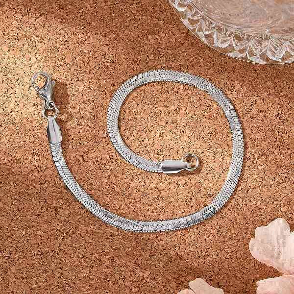 Tarnish Resistant 304 Stainless Steel Herringbone Chain Bracelets