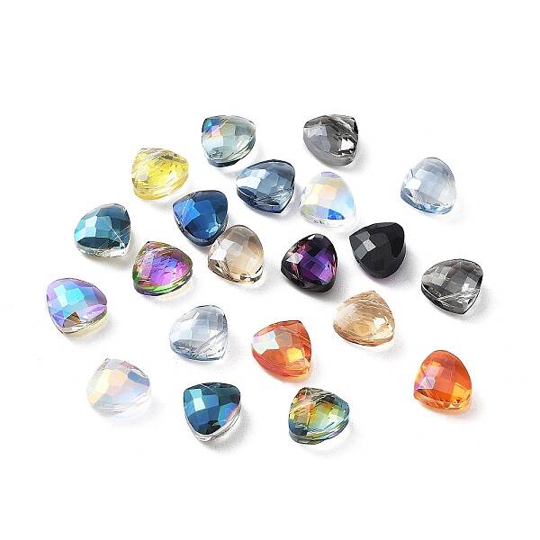 Electroplate Triangle Glass Beads