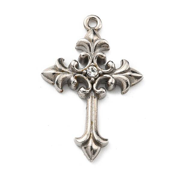 304 Stainless Steel with Rhinestone Pendants