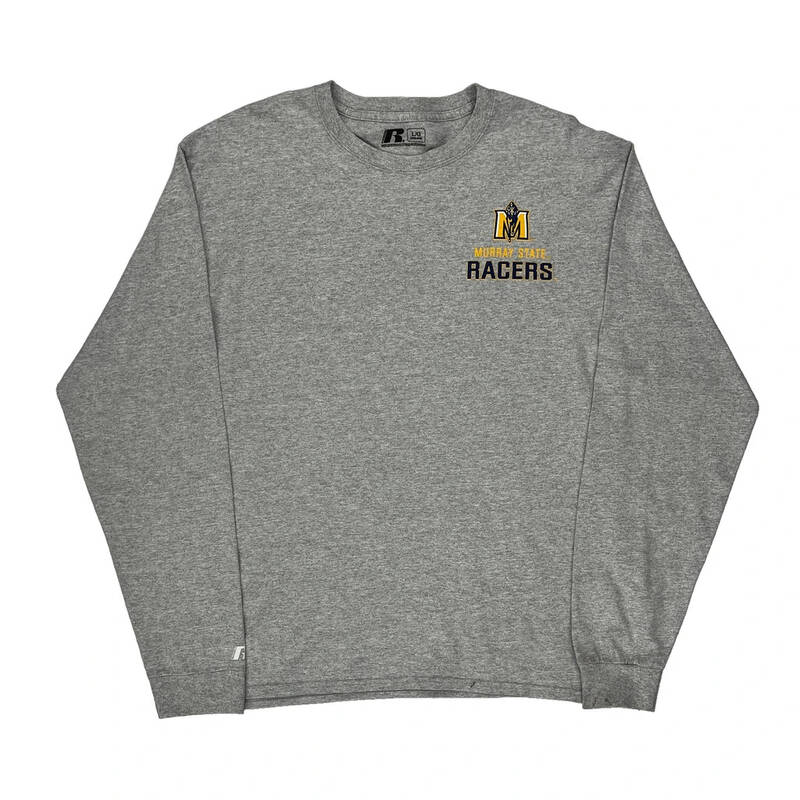 Murray State Racers Russell Athletic College Long Sleeve T-Shirt - Large Grey Cotton Blend