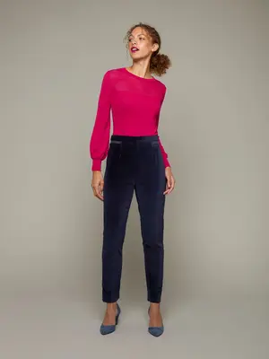 BUD | High-Waist Velvet Trousers | Colour: BILBERRY | Size: XS