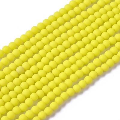 Frosted Opaque Glass Bead Strands
