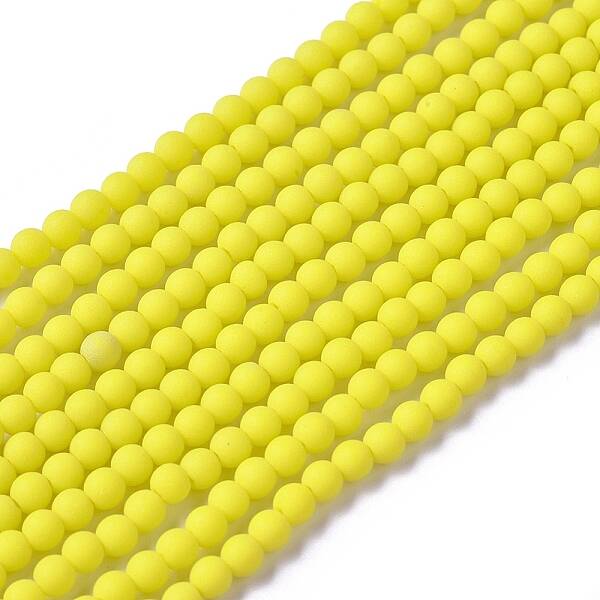 Frosted Opaque Glass Bead Strands