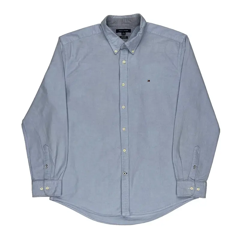Custom Fit Tommy Hilfiger Shirt - XL Blue Cotton | Size: x-large