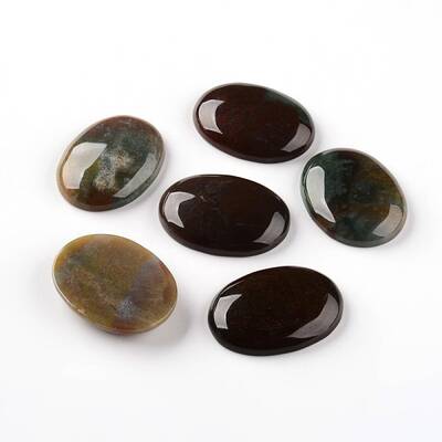 Oval Natural Indian Agate Cabochons