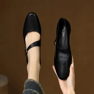 CHIKO Balaniki Round Toe Block Heels Mary Jane Shoes