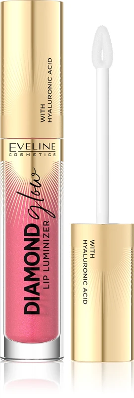 Eveline Cosmetics Diamond Glow Lip Gloss With Hyaluronic Acid Color 09 Peach Dream 4.5 Ml